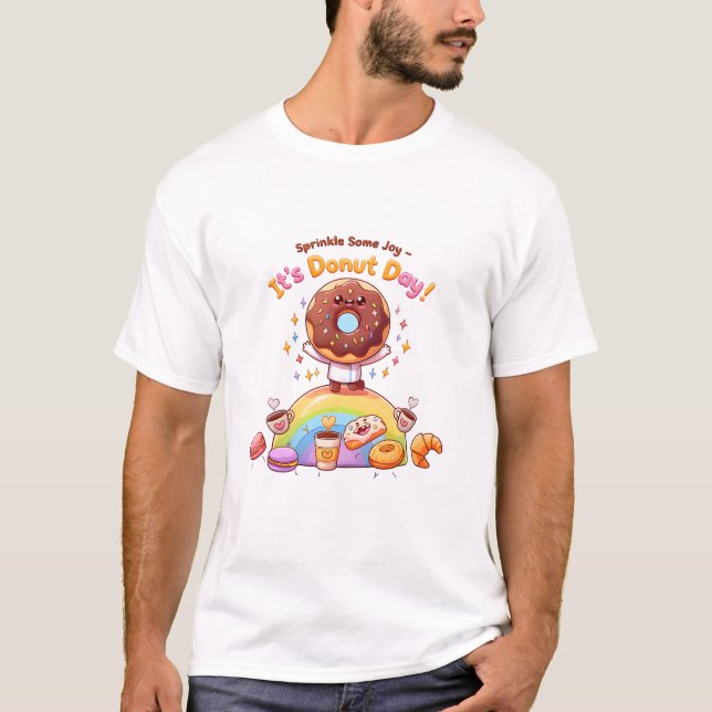 Sprinkle Joy: Unwiderstehlicher Donut-Tag T-Shirt (Vorderseite)