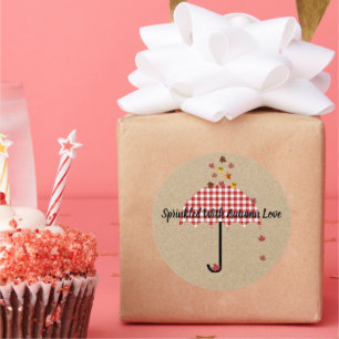 Sprinkle mit Herbst Liebe Baby Brautparty Party Runder Aufkleber