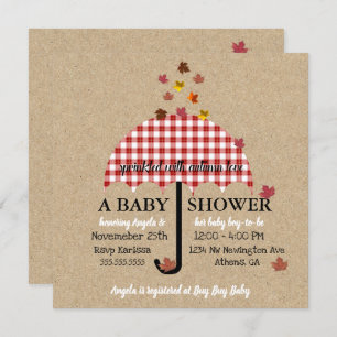 Sprinkle mit Herbst-Liebe Rustikales Baby-Dusche P Einladung