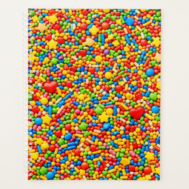 Sprinkle-Planer-Cover | Helle Regenbogen-Sprinkles Planer (Vorderseite)