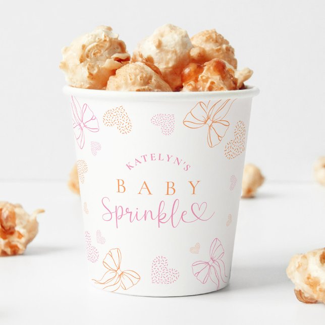 Sprinkle Ribbon Baby Shower Papierbecher (Von Creator hochgeladen)