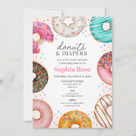 Sprinkled Donut Baby Shower Einladung für Mädchen