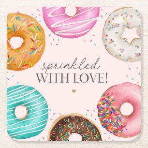 Sprinkled Donut Baby Sprinkle Party Tischdekor Rechteckiger Pappuntersetzer