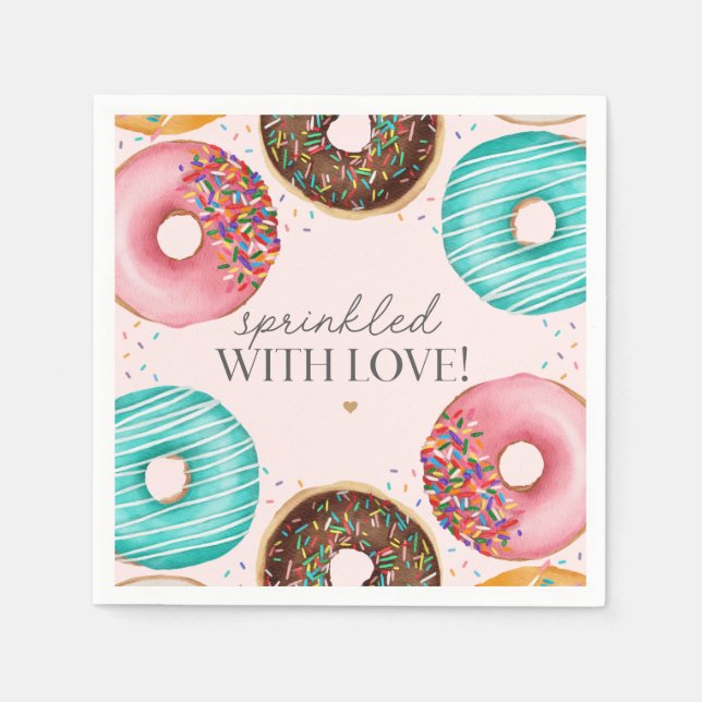 Sprinkled Donut Baby Sprinkle Party Tischdekor Serviette (Vorderseite)