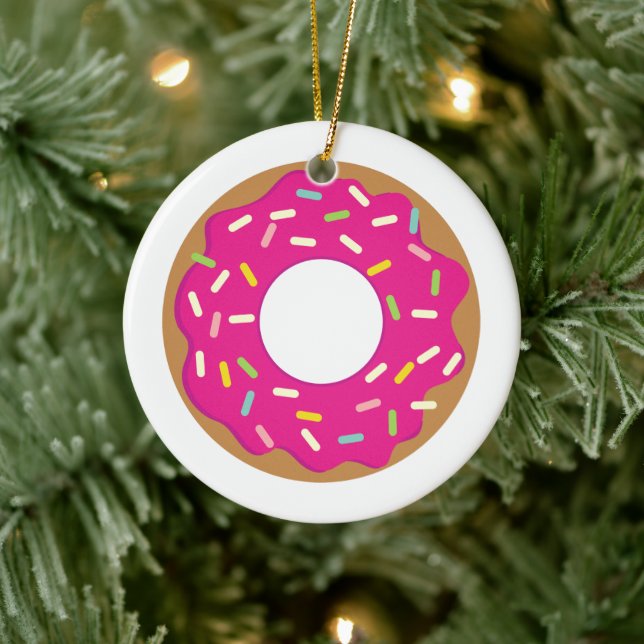 Sprinkled donut Weihnachtsbaumschmuck Keramik Ornament (Baum)
