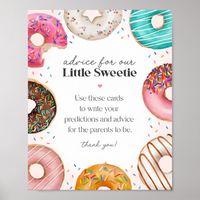 Sprinkled Donuts Babyduschberatung für Babysignatu Poster (Vorne)