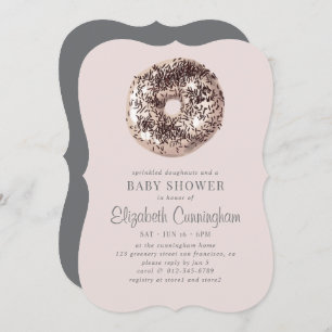 Sprinkled Doughnut und eine Babydusche Einladung