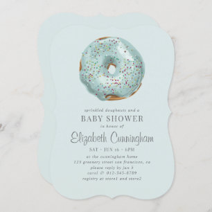 Sprinkled Doughnut und eine Babydusche Einladung