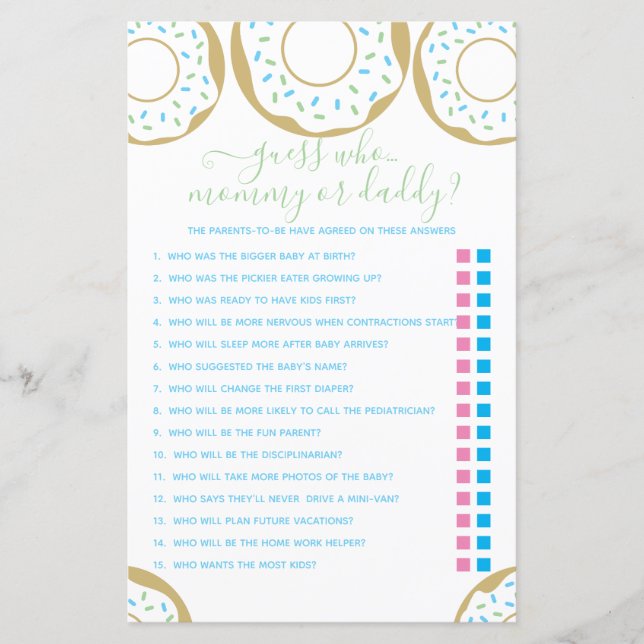 Sprinkled mit Liebe Ratet, wer? Spiel (Vorderseite)