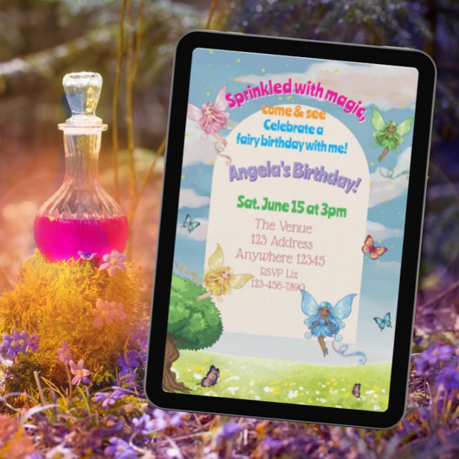 Sprinkled with Magic, Fairy and Butterfly Birthday Einladung (Von Creator hochgeladen)