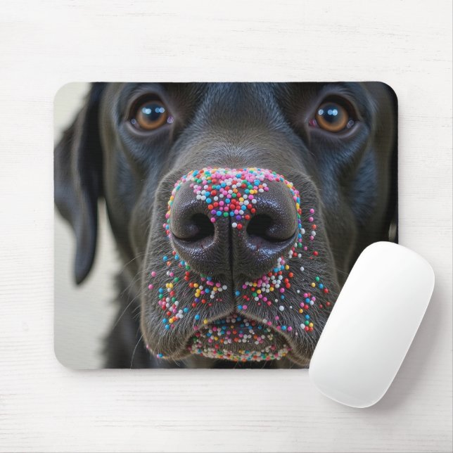 Sprinklen auf einer schwarzen Labrador-Retriever-N Mousepad (Mit Mouse)