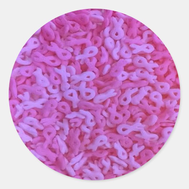 Sprinklen für die Brustkrebserkrankung in Rosa Rib Runder Aufkleber (Vorderseite)
