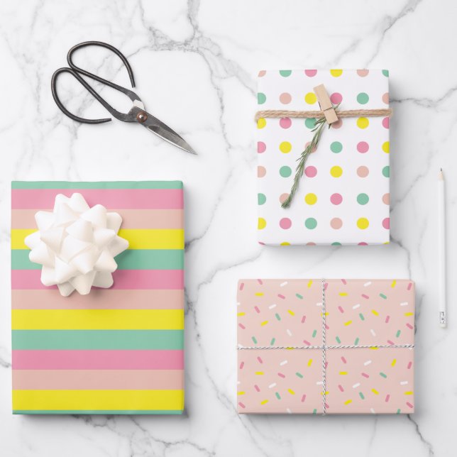 Sprinklen Geburtstagsverpackungspapier Geschenkpapier Set (Vorderseite)