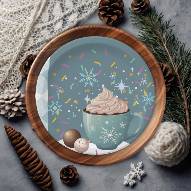 Sprinklen Hot Cocoa Winter Snowflakes Babydusche Pappteller (Von Creator hochgeladen)