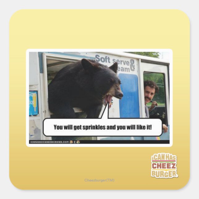 Sprinklen Quadratischer Aufkleber (Vorderseite)