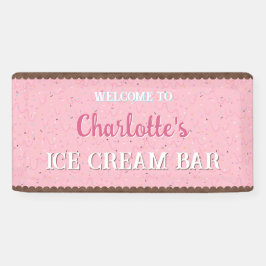 Sprinklen und rosa Eiscreme Banner