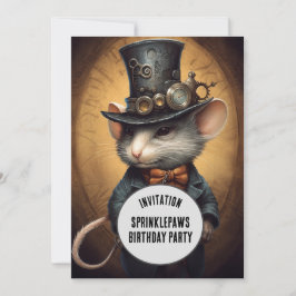 Sprinklepaws Steampunk Animal Individuelle Name Einladung