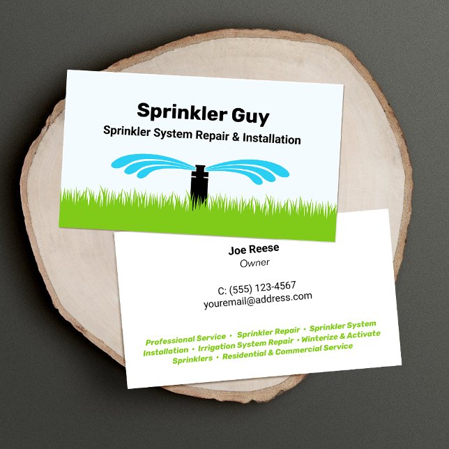 Sprinkler-Bewässerungsgerät und -reparatur Visitenkarte (Von Creator hochgeladen)