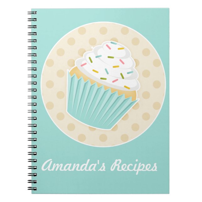 Sprinkler Cupcake Rezept Notebook Notizblock (Vorderseite)