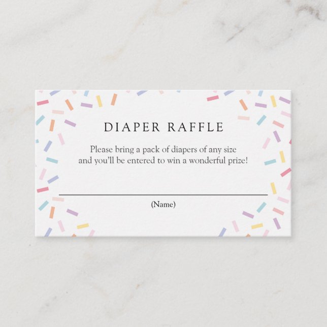 Sprinkler Diaper Raffle Umschließkarte Begleitkarte (Vorderseite)