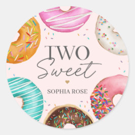 Sprinkler Donut 2. Geburtstag Gastgeschenk Runder Aufkleber