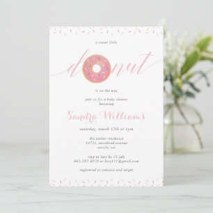 Sprinkler Donut Skript Babydusche Invitation_Pink Einladung