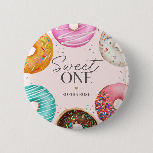 Sprinkler Donut Sweet ONE 1. Geburtstags-Party Button