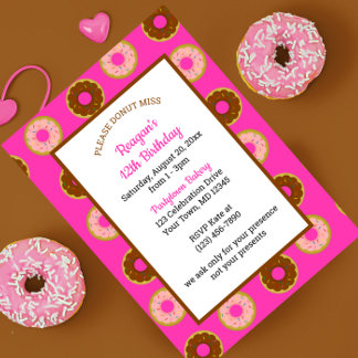 Sprinkler Donuts Jeden Anlaß Rosa Party Einladung