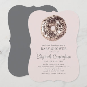 Sprinkler Doughnut und eine Babydusche Einladung
