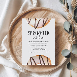 Sprinkler mit Liebe Donut Babydusche Ankündigung