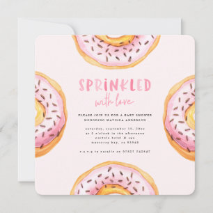 Sprinkler mit Liebe Donut Babydusche Ankündigung