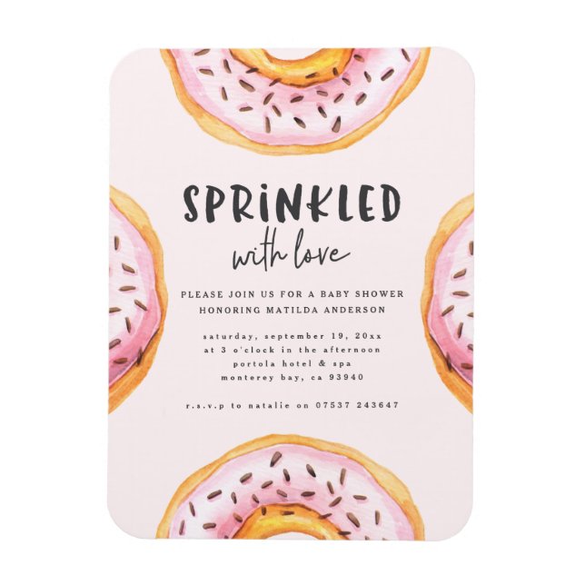 Sprinkler mit Liebe Donut Babydusche Magnet (Vertikal)