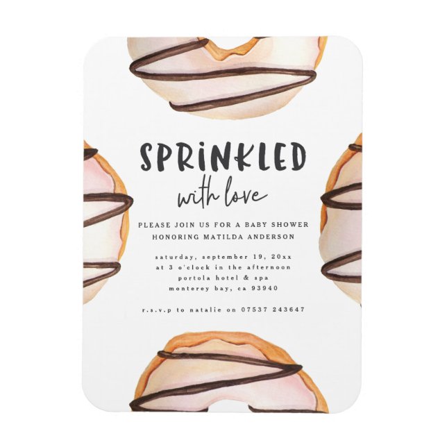 Sprinkler mit Liebe Donut Babydusche Magnet (Vertikal)