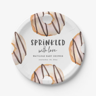 Sprinkler mit Liebe Donut Babydusche Pappteller