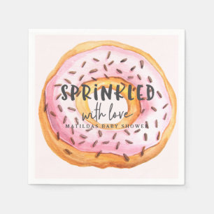 Sprinkler mit Liebe Donut Babydusche Serviette