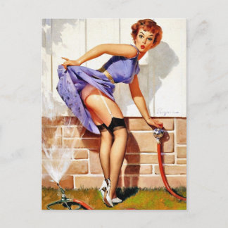 Sprinkler Pin-Up Postkarte