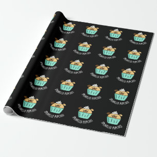 Sprinkler Pupcake Puppy Cupcake Pun Dark BG Geschenkpapier