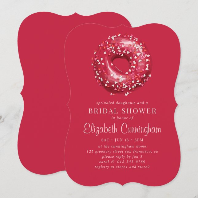 Sprinklerüsse und ein Brautparty Einladung (Vorne/Hinten)