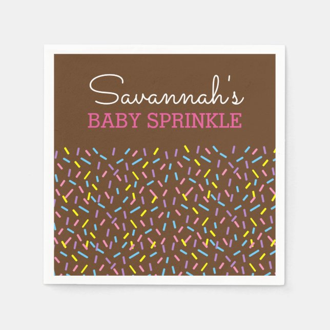 Sprinkles Baby Sprinkle (Schokoladenfarbe) Napkin Serviette (Vorderseite)