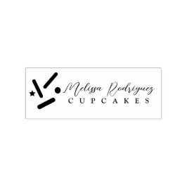 Sprinkles Cupcake Cake Bakery Baker Script Logo Gummistempel
