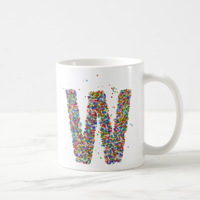 Sprinkles Design Monogram W Initial Coffee Tasse (Rechts)