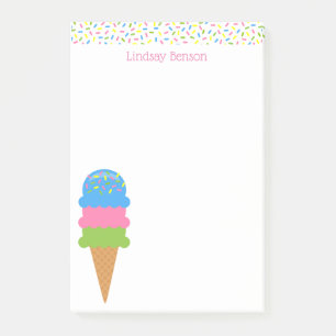 Sprinkles Eis Cream Cone Custom Post-it Notepad Klebezettel