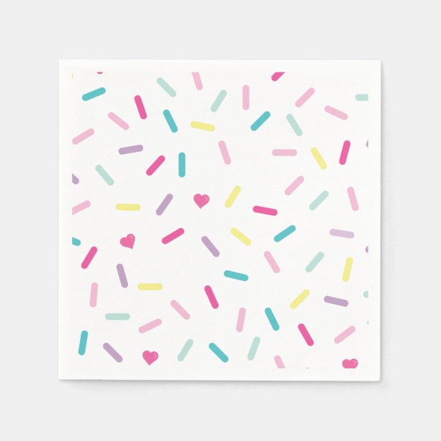 Sprinkles Eiscreme und Kuchen Geburtstag Serviette (Vorderseite)
