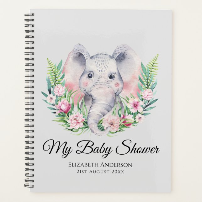 Sprinkles Elephant BABY SHOWER Album Planner Notes Planer (Vorderseite)