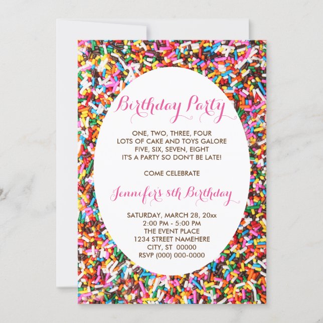 Sprinkles Geburtstagsparty Einladung (Vorderseite)