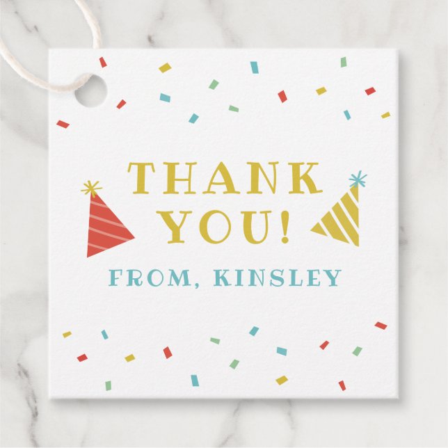 Sprinkles Kindergeburtstag Party Geschenkanhänger (Vorderseite)