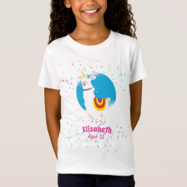 Sprinkles Llama Einhorn Girls Niedlich benennen Sp T-Shirt