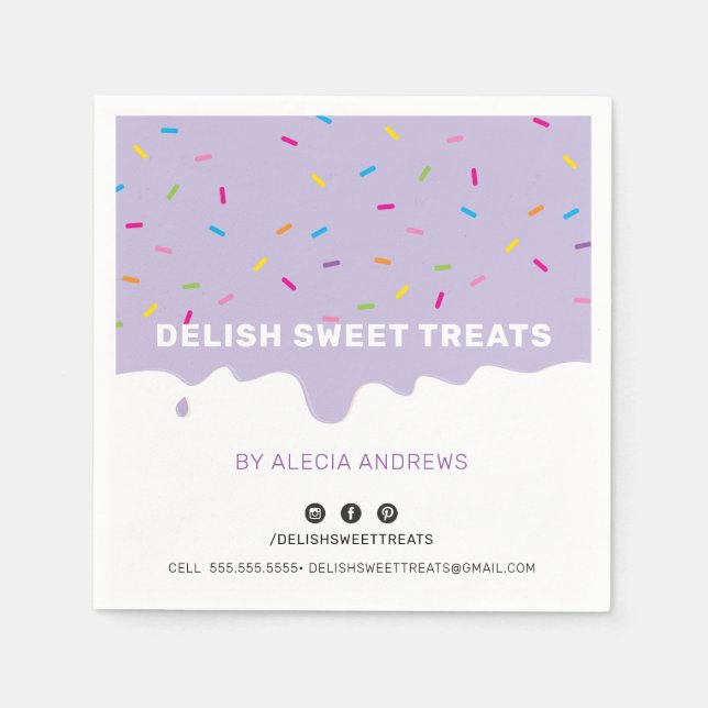 SPRINKLES Moderner Zuckerguss Tropfen Sprinklen li Serviette (Vorderseite)