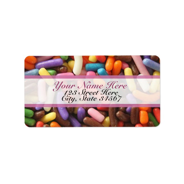 Sprinkles Rainbow Address Labels Adressaufkleber (Vorne)