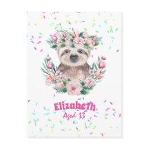 Sprinkles SLOTH Boho Girls Pink Blume Geschenke Ni